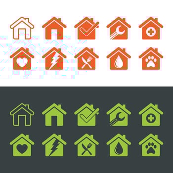 Set Home, House, Architecture, Building Icon Logo Template Illustration Design. EPS 10. vector