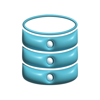 3D Database Icon Data Storage Stack png