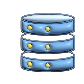 3D Database Server Icon Data Storage Stack png