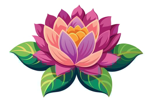 Vibrant Pink and Purple Lotus Flower Design vector