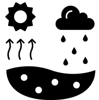 evaporation cycle solid icon vector