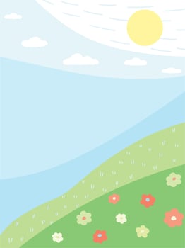 Abstract vertical summer landscape. flat graphics. vector