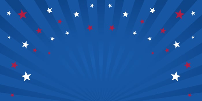American Background Sunlight Swirl pattern with Star Icons. Design for banner, poster, social media. vector