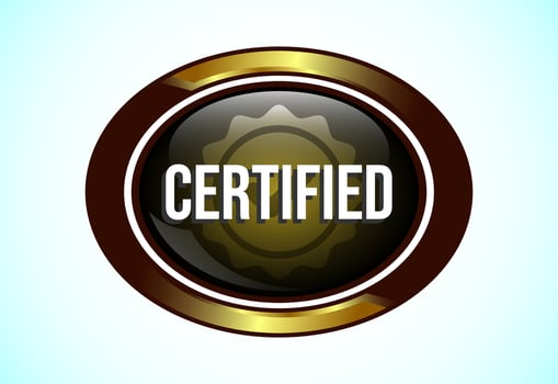 Certified button design, Certified sign suitable for mobile app, and website vector
