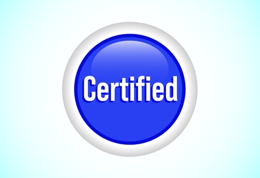 Certified button design illustration vector
