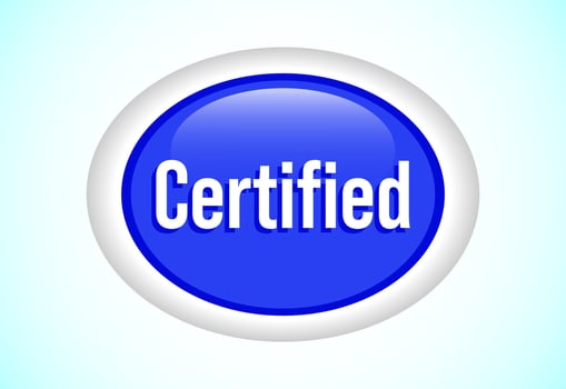 Certified button design illustration, Certified sign vector