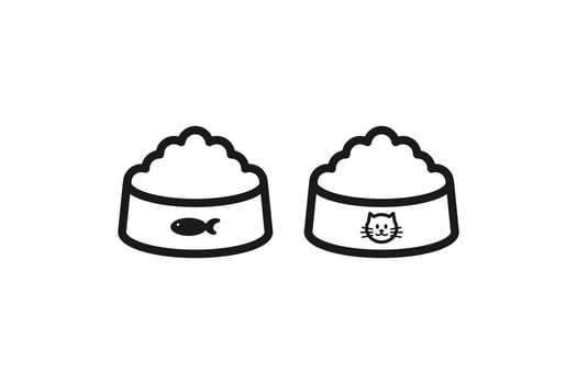 cat food icon line design vector