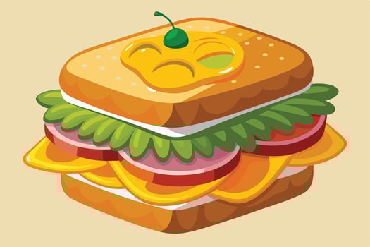 Colorful Illustration of a Delicious Veggie Sandwich vector