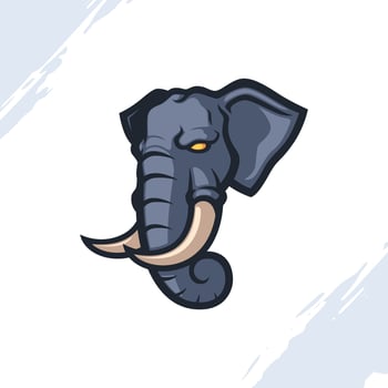 Mighty Elephant Head Mascot vector