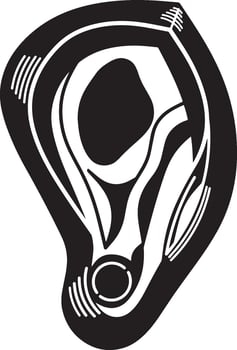 ear icon flat style isolated vector