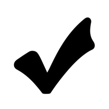 A bold black checkmark. png