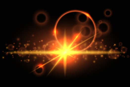 Red cosmic light glowing effect vector