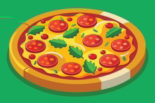 Delicious pizza illustration perfect for food design vector