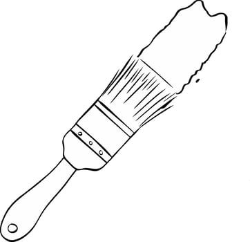 Graphic line brush with stroke. Isolated composition on transparent background vector