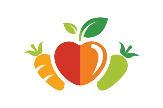 A Two Fruits, One Healthy Choice Orange and Green Apples vector