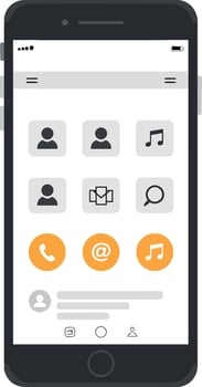 Smartphone interface design transformation with flat minimal art vector