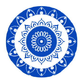 Hand drawn floral design round frame png