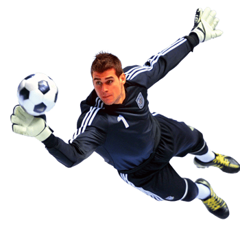 Soccer Goalkeeper Making a Diving Save Athletic Action Shot png