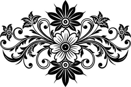 A Ornate Black and White Floral Design for Decorative Use vector