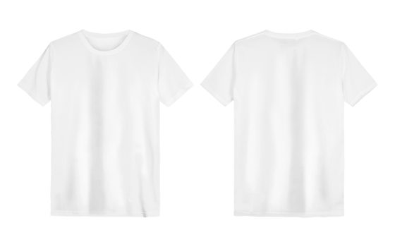 White T Shirt color black template transparent background png