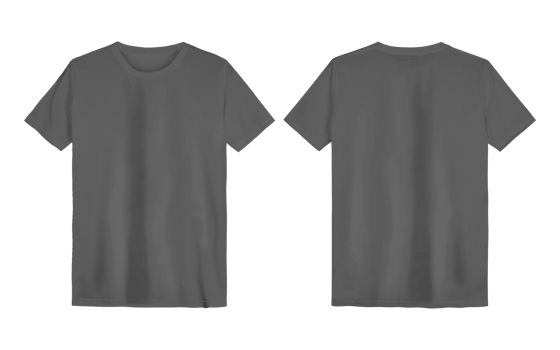 Grey T Shirt color black template transparent background png