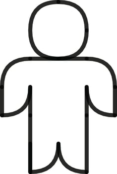 Minimalist Outline of a Human Figure Icon in Monochrome Design, male icon. vector
