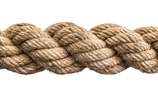 Close-Up of Thick Braided Rope Isolated on Transparent Background png