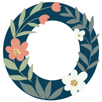 Floral Alphabet letter O png