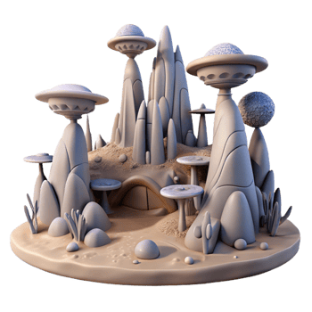 Fantasy 3D Render Alien Planet Landscape png