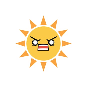 Sun shouting face expression clipart vector