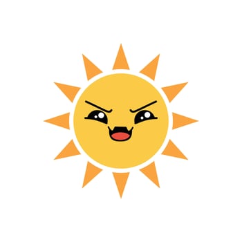 Sun frustrated face expression clipart vector