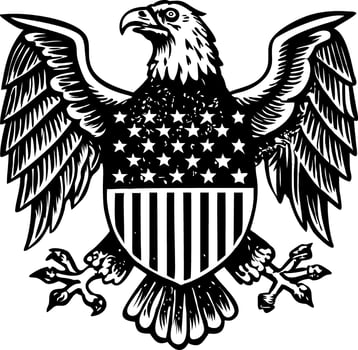 Eagle wings tattoo illustration in vintage style vector