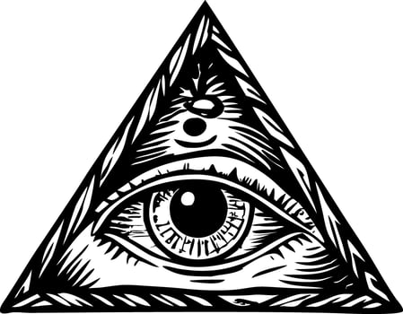 A glyph illustration of providence eye tattoo vector