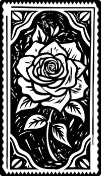 A glyph illustration of tarot card vector