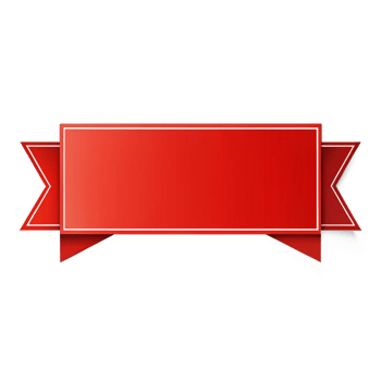 red banner shape is isolated on transparent background png