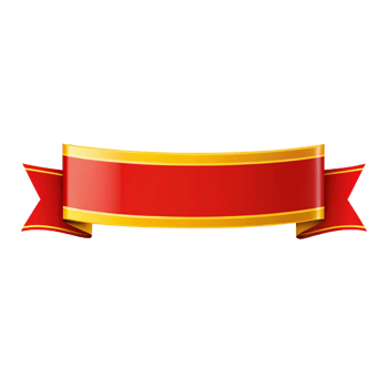 3d red banner shape with golden outline is isolated on transparent background png
