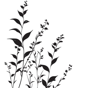 plant leaf silhouette pattern vector