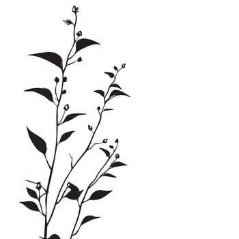 black and white. plant silhouette pattern vector