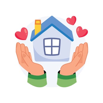Shelter Home Concepts Style illustrations. EPS 10 File stock illustration vector