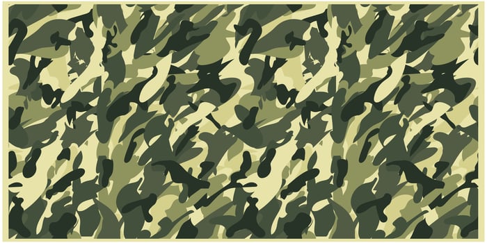A camouflage pattern featuring varying shades of green and beige, blending abstract shapes for a dynamic, textured appearance. vector