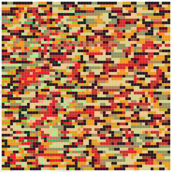 A square print , seamless textured military camouflage background displaying a square pattern in muted earth tones., Digital pixel camouflage pattern in shades of green and beige, vector