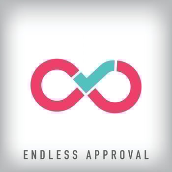 Creative infinity confirmation logo design. loop motion identity design. vector