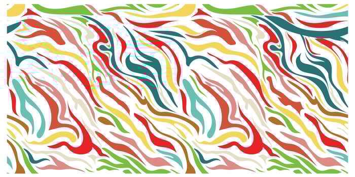 Colorful abstract design featuring flowing lines in red, green, yellow, and pink against a white background. vector