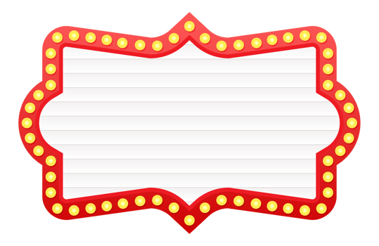 Set of retro frames with glowing light bulbs creating a festive atmosphere for announcements and celebrations png