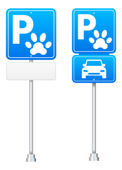 Pet parking sign indicating parking area for customers with pets png
