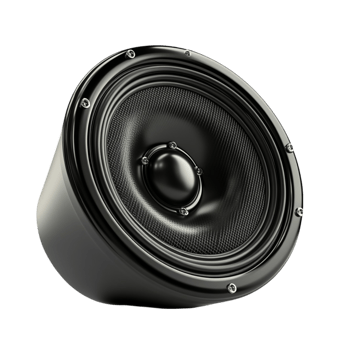 Black Speaker Cone with Metallic Finish png