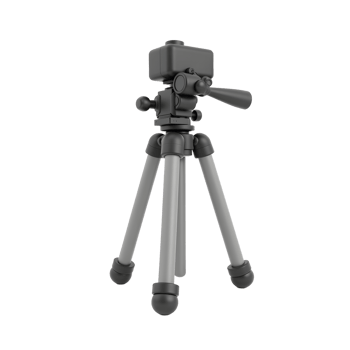 Standing Gray Tripod Ready for Camera Use in Studio Setting png