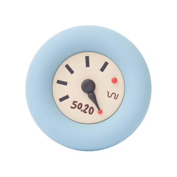 Measuring device showing reading close up in blue and neutral tones png