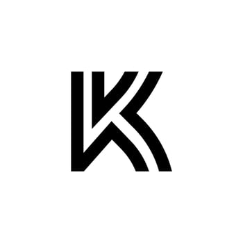 Letter K modern art line shape creative unique monogram abstract logo design vector