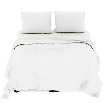 3d render white double bed with transparent background png